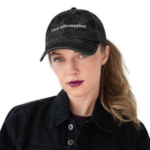 Open image in slideshow, Create Your Affirmation. Unisex Affirmation Vintage Cap
